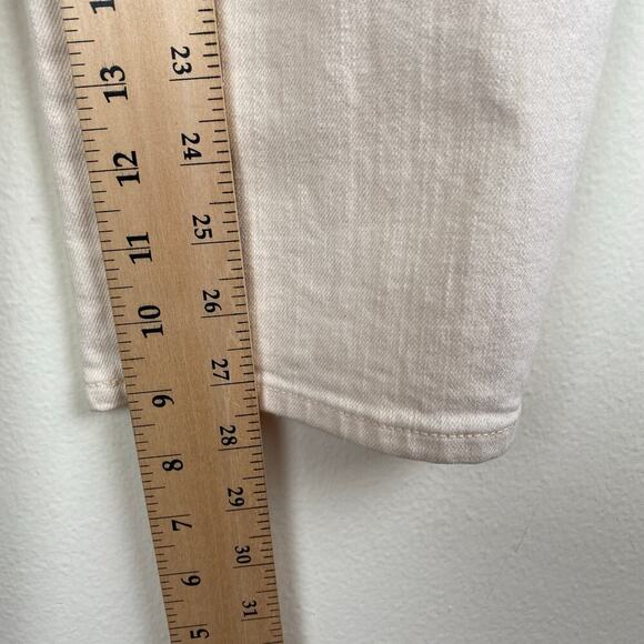 Mother Half Spring Pleated Greaser Size 25 Natural Cream Wide Crop Jeans - Picture 16 of 16